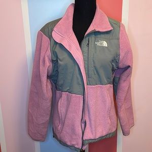 Pink and gray Northface jacket